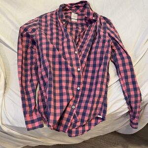 GAP Pink and Blue Plaid Shirt